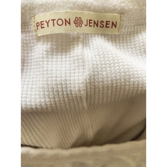 Peyton Jensen Blouse Top White 100 % Cotton Layered Hem Long Sleeve Round Neck M - Picture 4 of 5